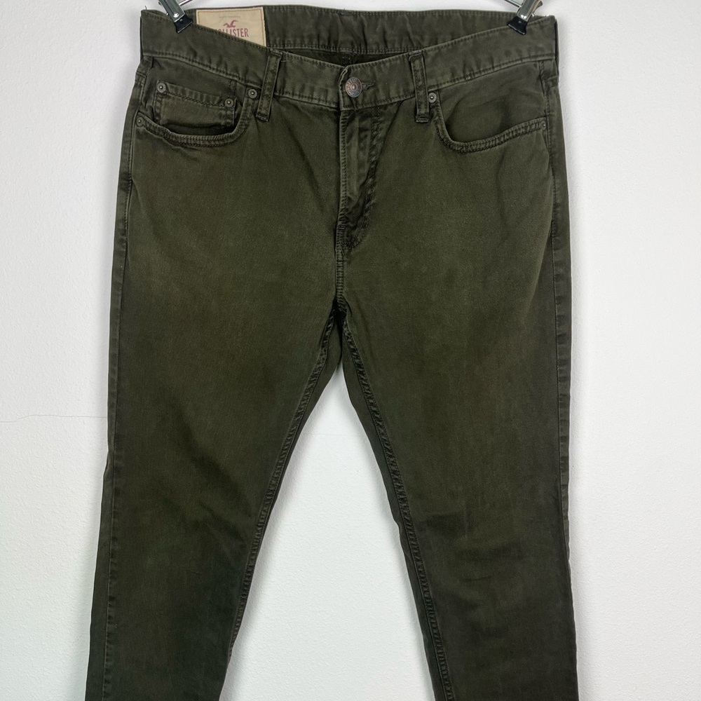 Hollister Army Green Skin Straight Jeans Comfortable Fit
